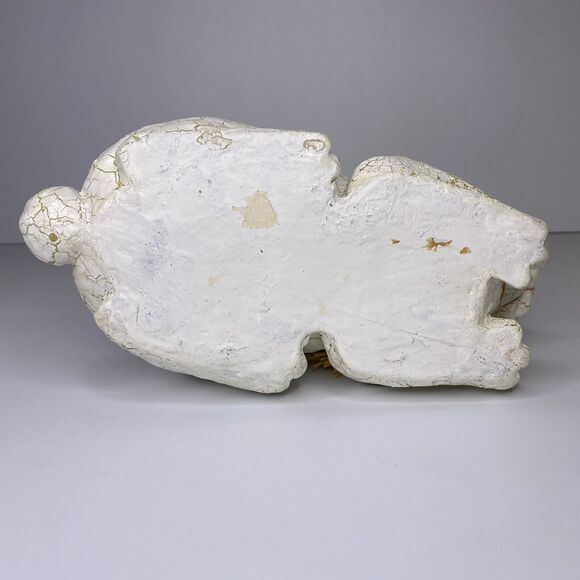 Farmhouse Easter Bunny Rabbit Figure White Antique Crackle Finish Spring Decor - Picture 8 of 12